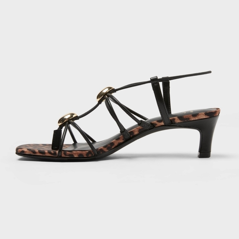 a new day Black and Gold Leopard Sandals - Picture 2 of 5